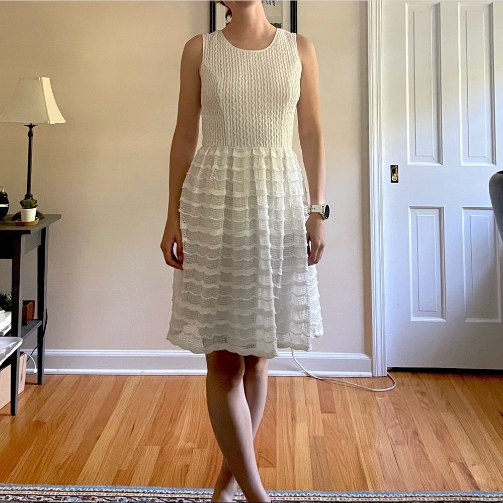 Maggy London textured white dress